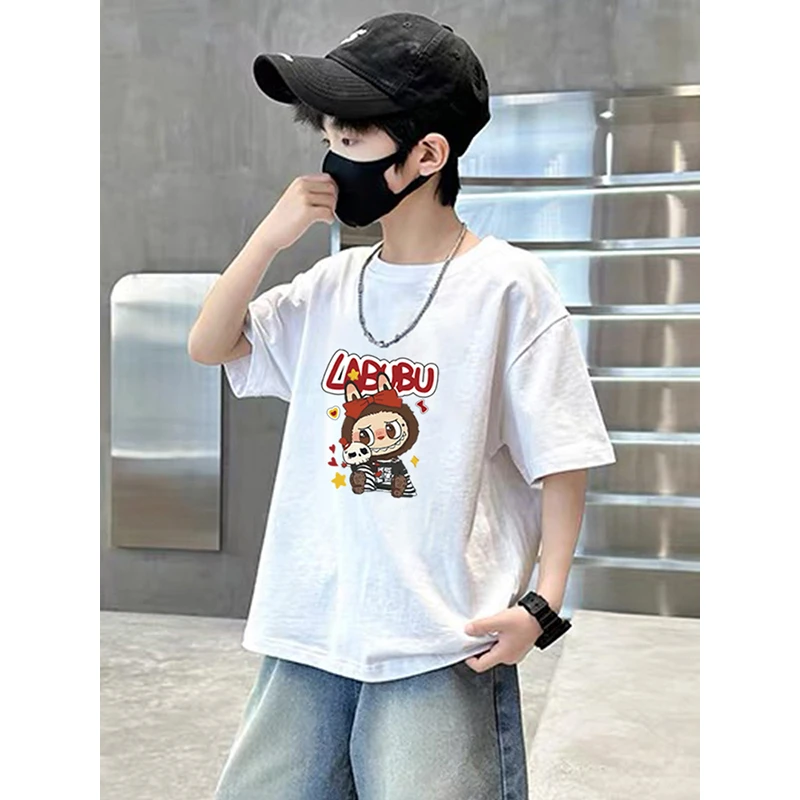 儿童短袖2025新款国潮拉布布系列帅气男童夏装纯棉休闲T恤儿童装