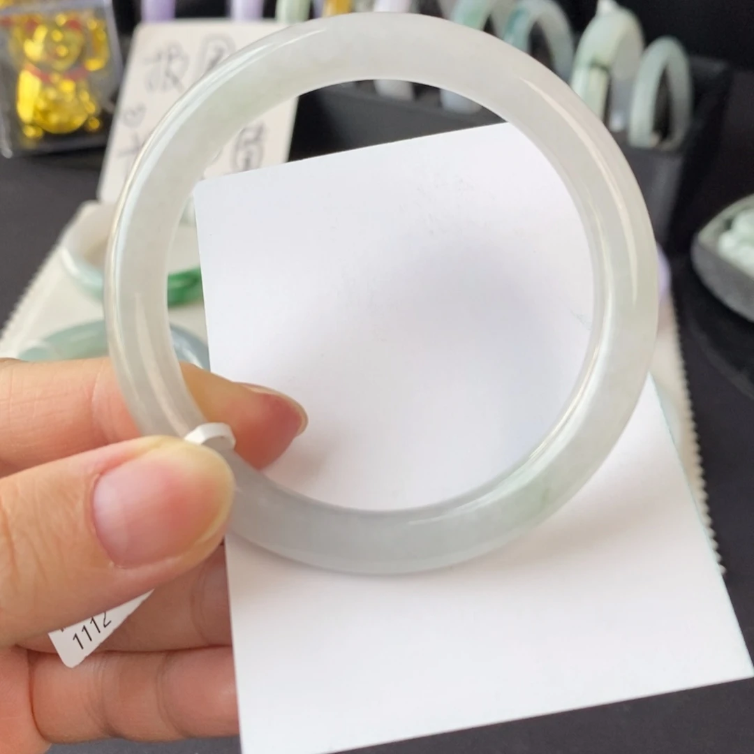 翡翠未镶嵌手镯白月光美人条52.6