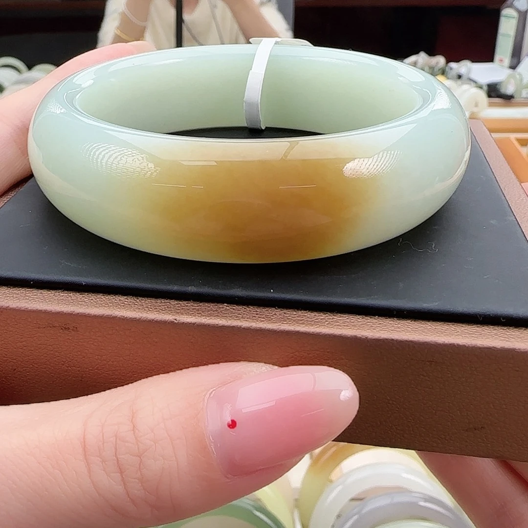 和田玉未镶嵌手镯新疆且末蓝飘糖色 轮胎毕业60