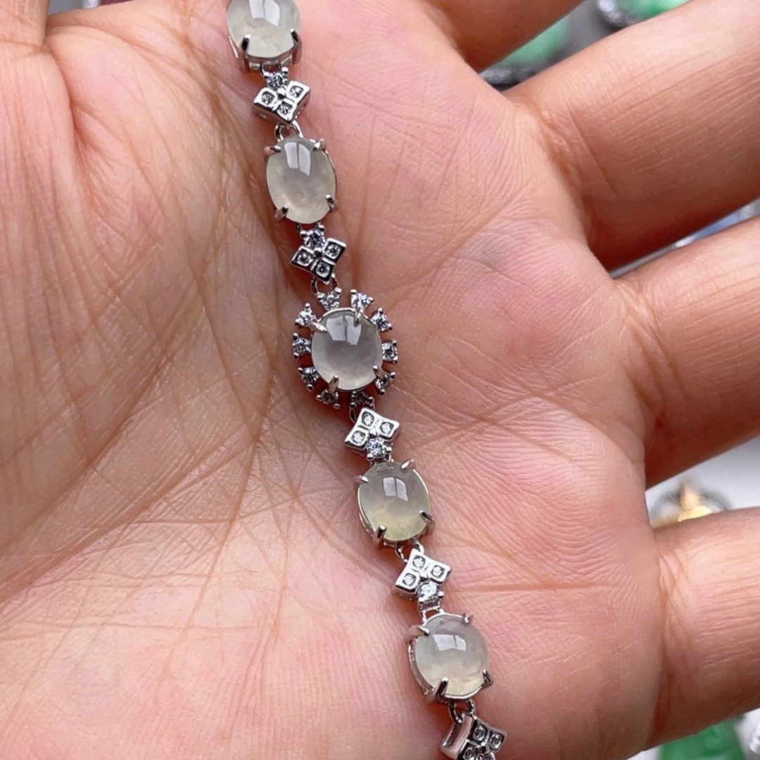 翡翠银S925镶嵌手链