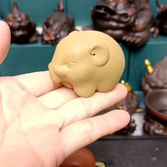 茶宠紫砂大象茶宠摆件