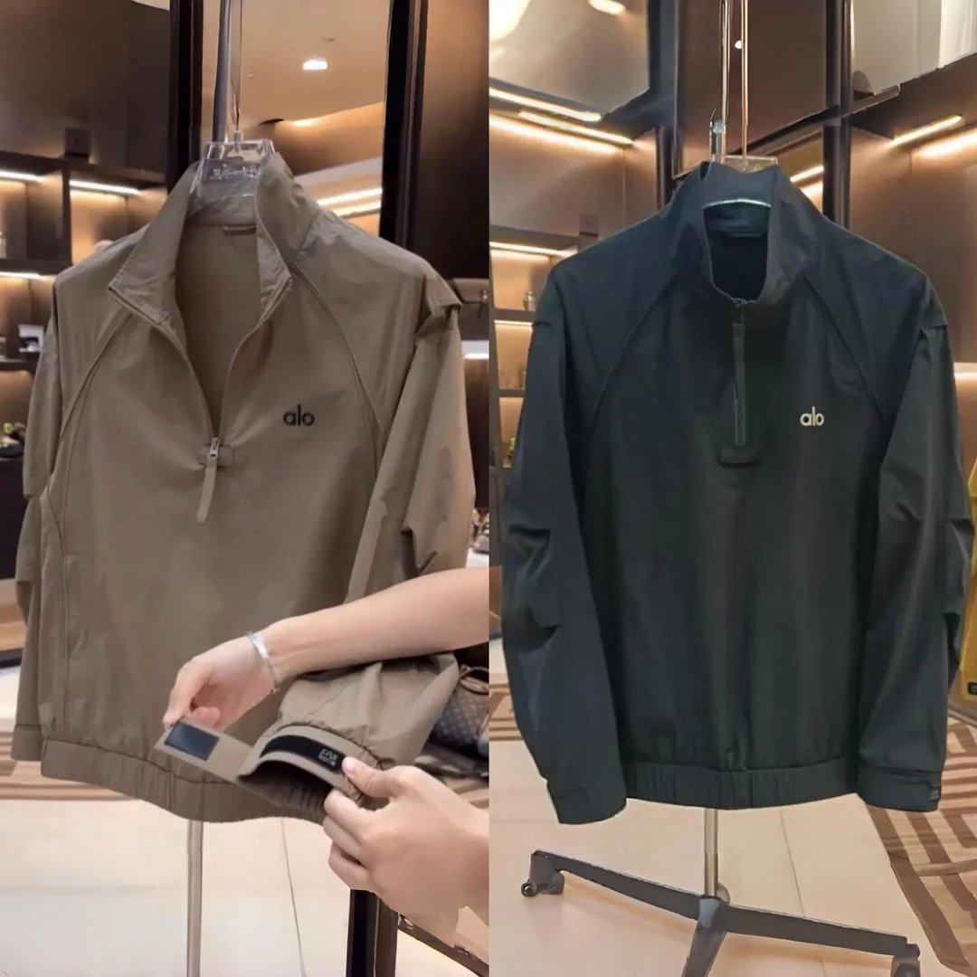 春秋潮牌美式拼接半拉链立领卫衣男轻奢简约纯色百搭休闲套头夹克