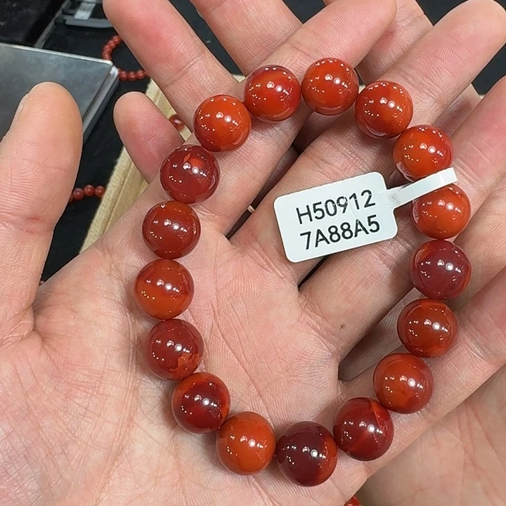 d***b南红玛瑙未镶嵌手链原矿南红手串12mm➕高品质瓦西双锦红