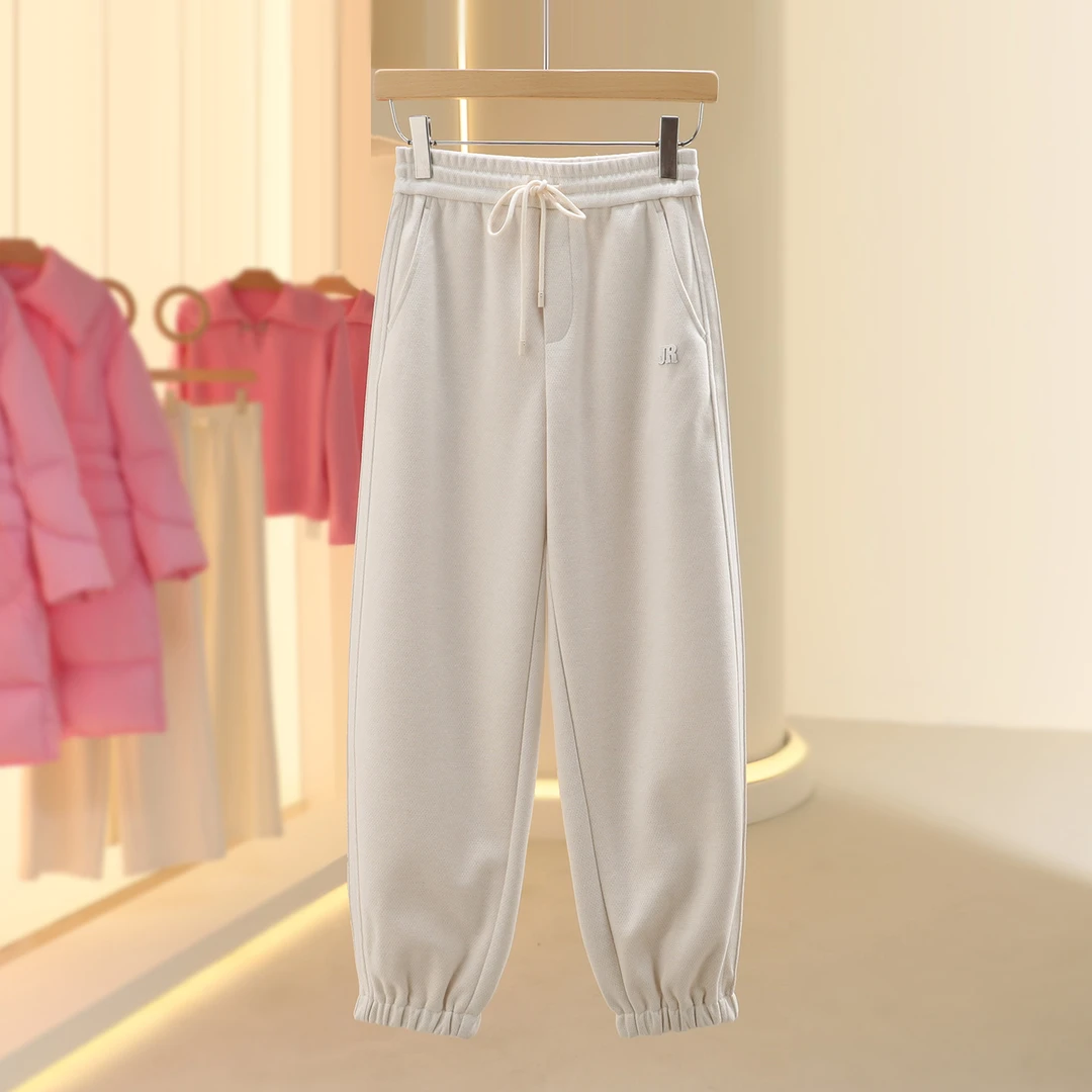 【佳】松紧腰山羊绒百搭束脚卫裤2025冬季新款专柜撤柜女装