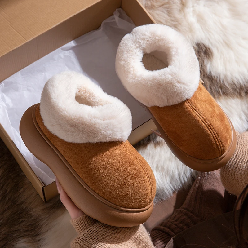 【运费险+现货】板栗头雪地棉鞋2025冬百搭加绒保暖女休闲Eva棉鞋女