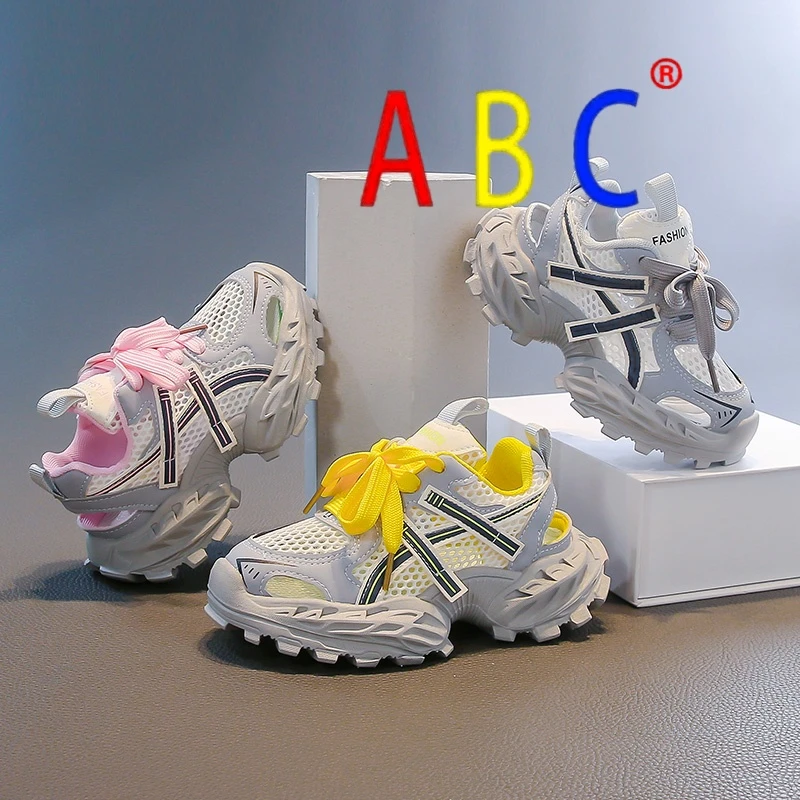 ABC榴莲底百搭潮款儿童运动鞋2025春夏季新款镂空男童女童半凉鞋