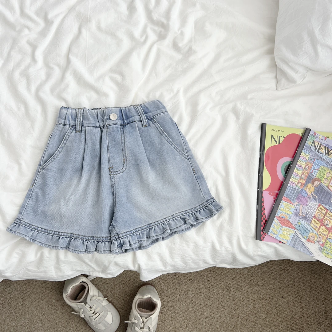 （现货）女童夏季牛仔短裤韩版薄款女宝宝宽松三分裤外穿DLKXW50106