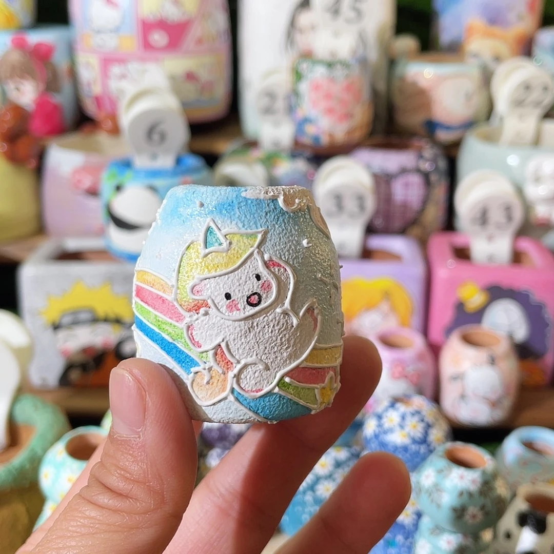 红陶手工……手绘独角兽