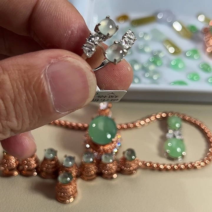 翡翠银S925镶嵌戒指