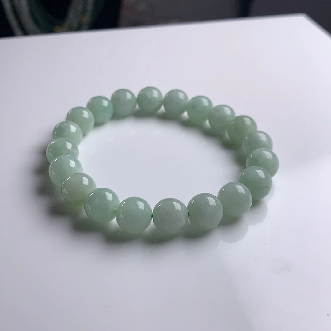 未镶嵌手串翡翠9.5mm！