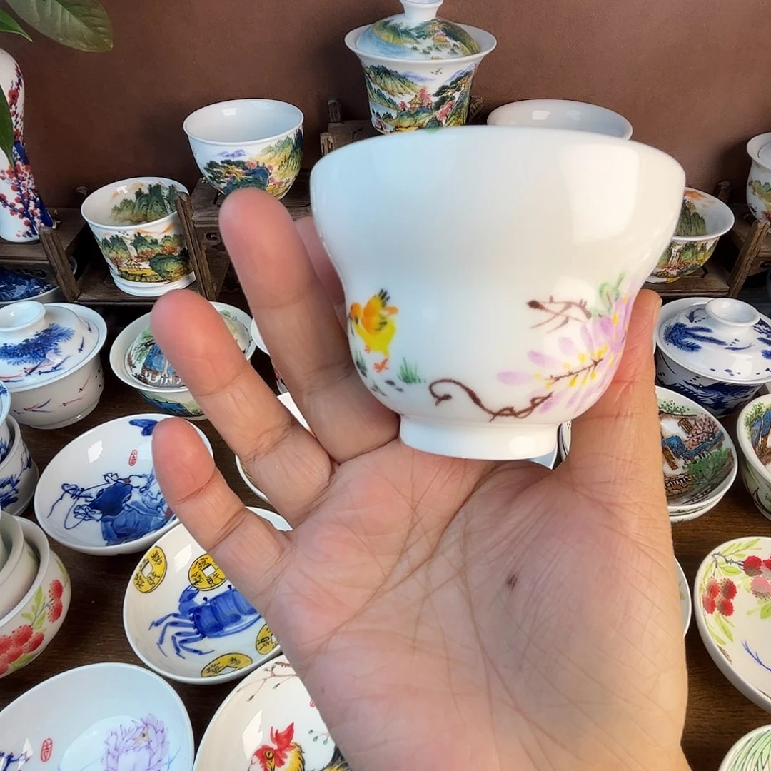 忠意堂釉下彩紫气东来