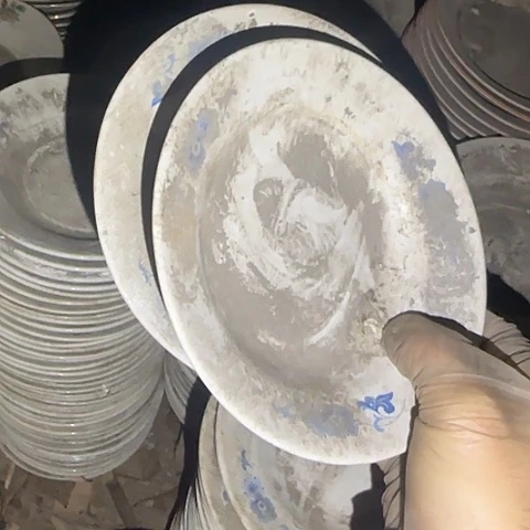 瓷片国营厂库存微瑕15厘米2个