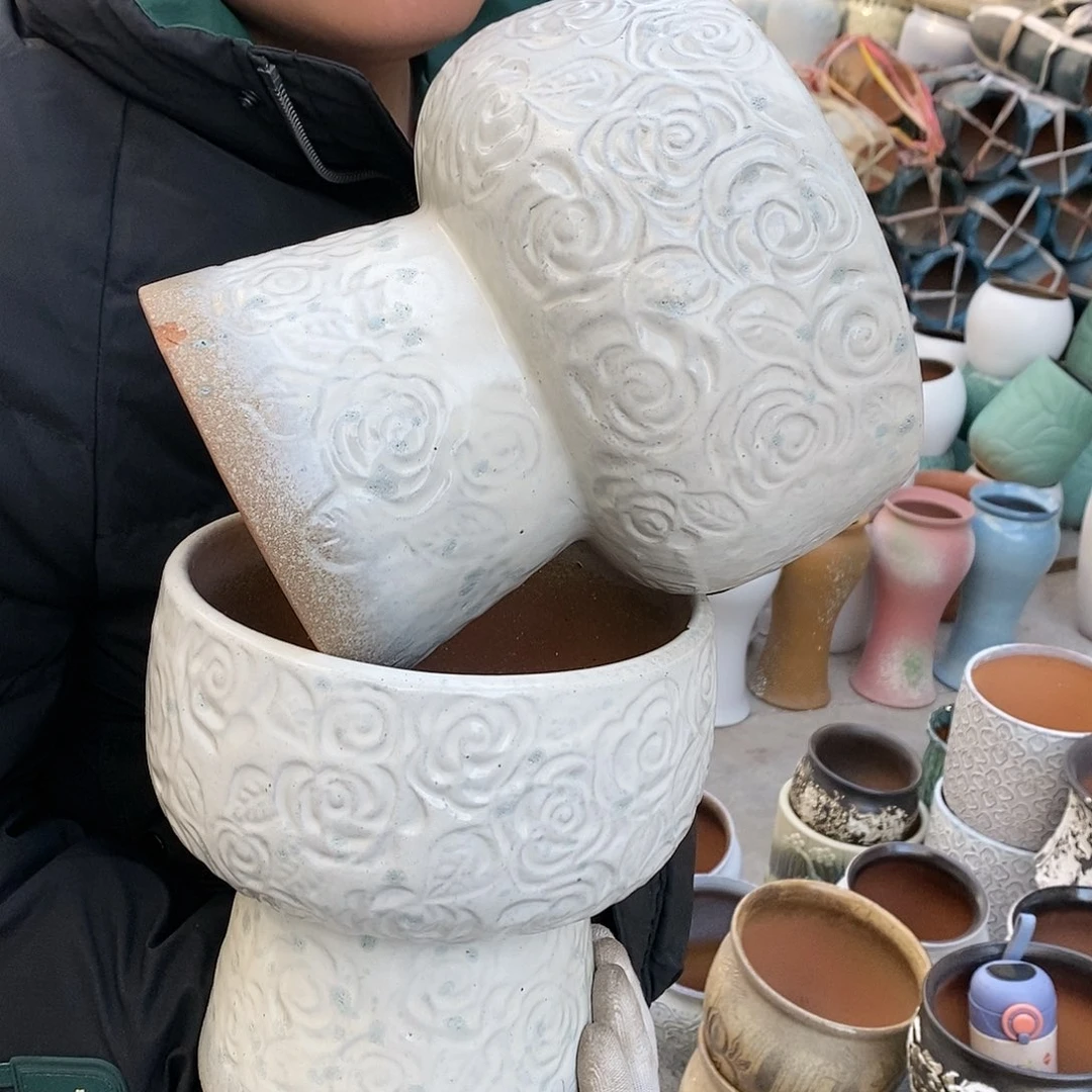 紫砂花盆正品口18高20