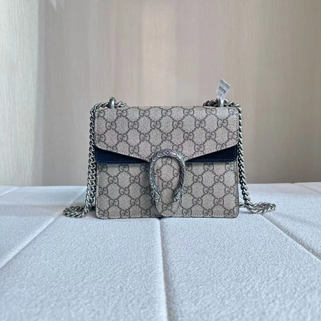 95新 GUCCI/古驰 古驰 拼黑色小号酒神链条包10101914