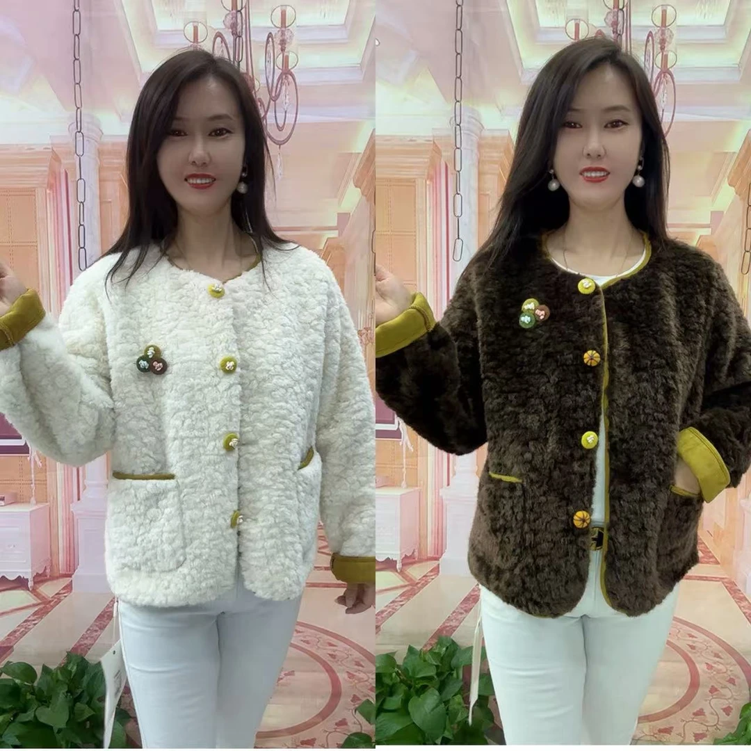 A12款颗粒毛洋气外套（非动物皮毛）