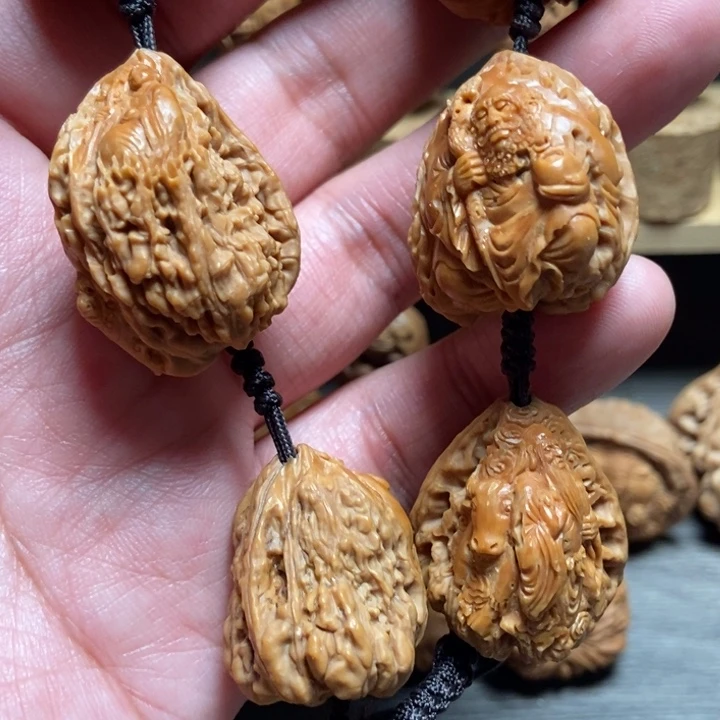 微***尘核桃手串/手链风味纯手工核桃雕刻群仙
