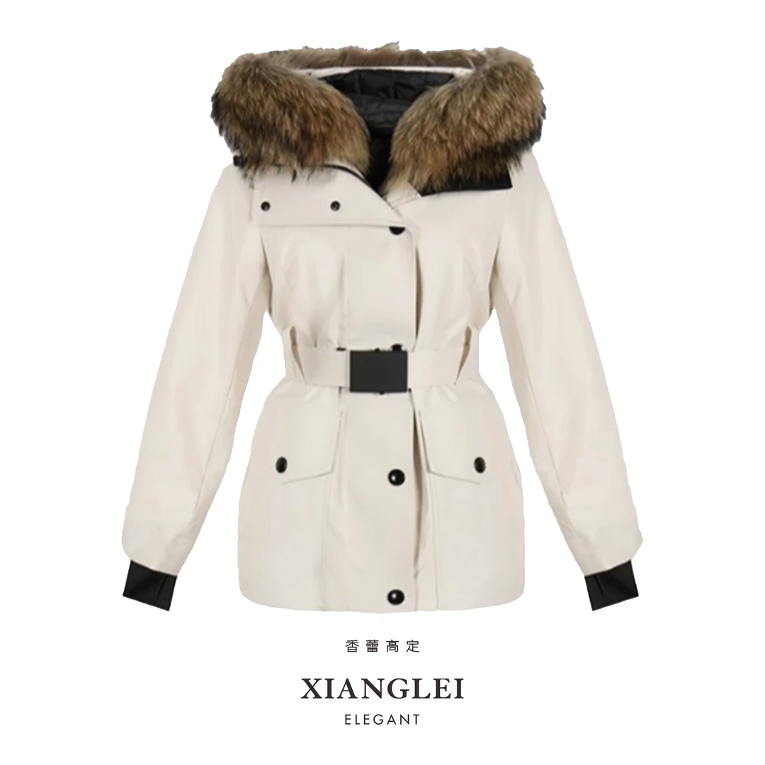 【格一粉丝福利】D24004极寒系列貉子毛领冲锋衣女款大牌高端鹅绒服