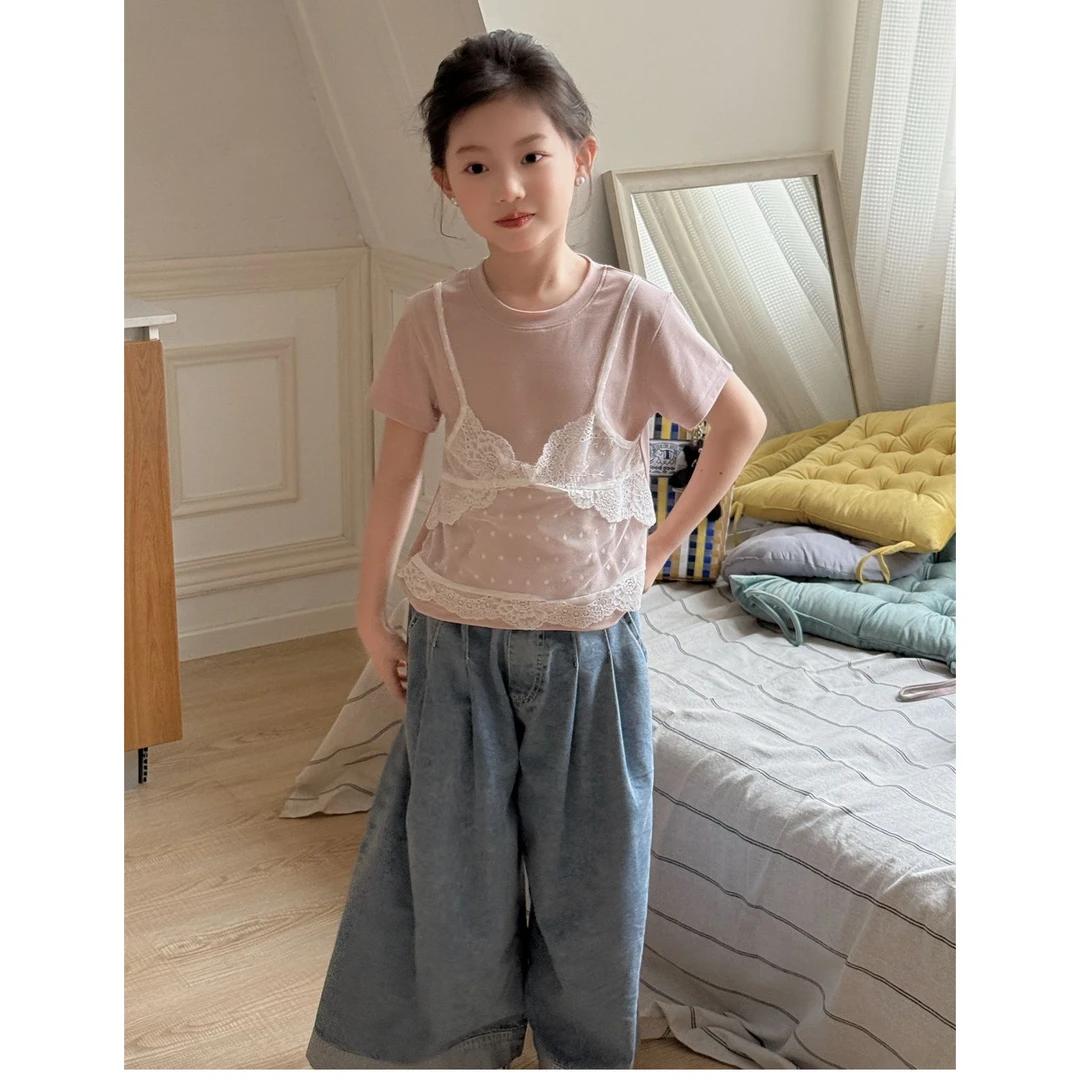 LJ·25夏~翻边牛仔阔腿裤71833（汉服）