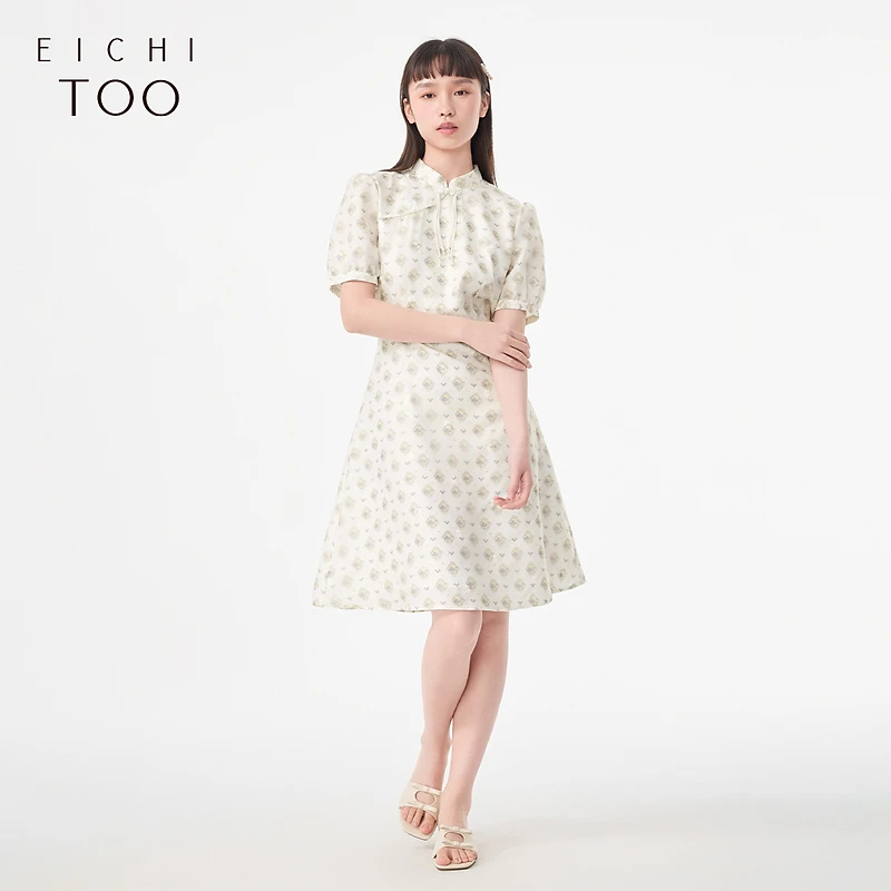 A爱居兔夏季新款新中式旗袍款短袖连衣裙EQLBJ2N067A