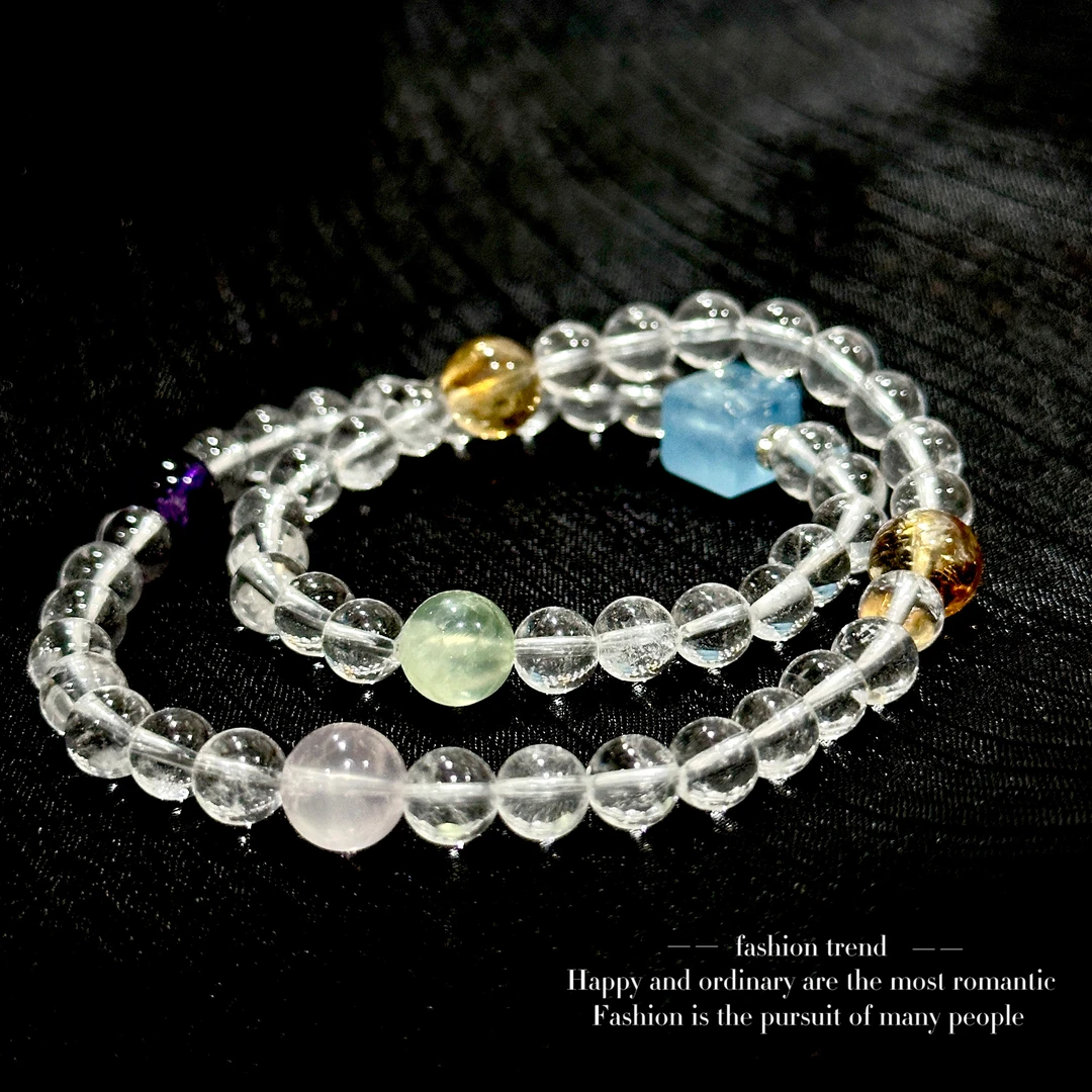 VANJÍ梵极·巨百搭pro·多宝双圈叠带白水晶设计款手串女天然水晶好