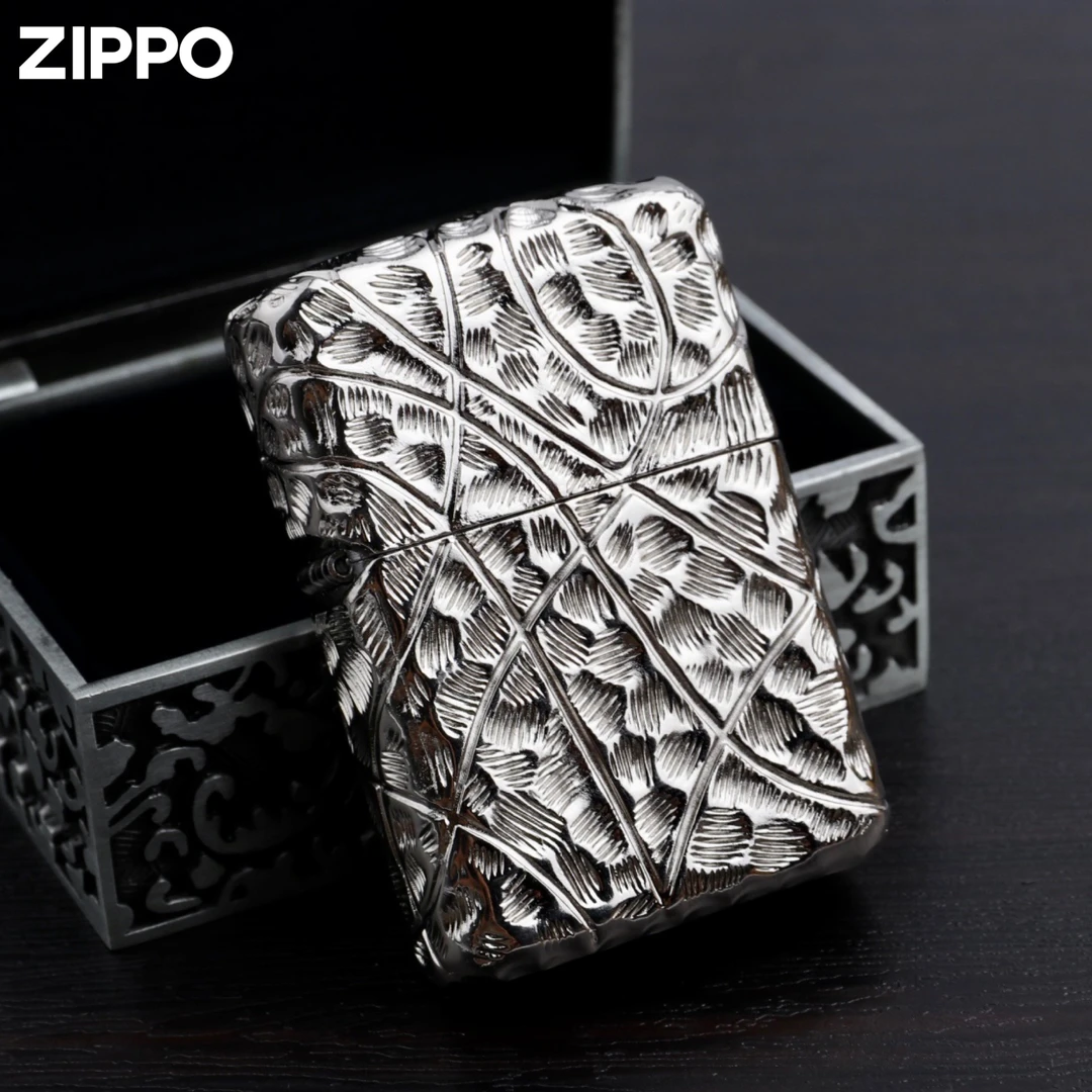 ZIPPO/之宝打火机正品DIY陨石坑铠甲纯爷们重工煤油收藏送礼银色