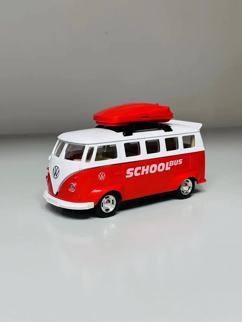 合金声光巴士中巴两开门回力车