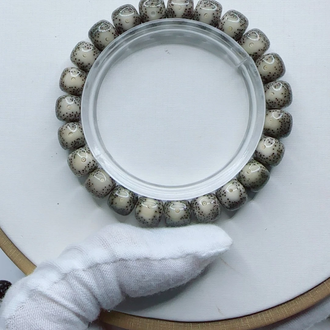 星月菩提手串绿冰双流白10×9同枝果a10