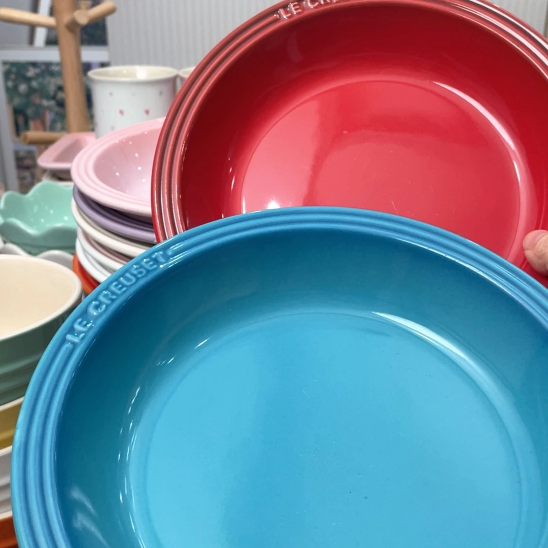 瓷片微瑕2个8英寸草帽盘