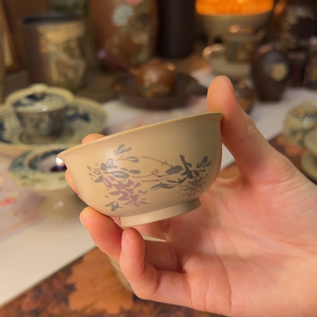 建水紫陶纯手工阴刻阳填
