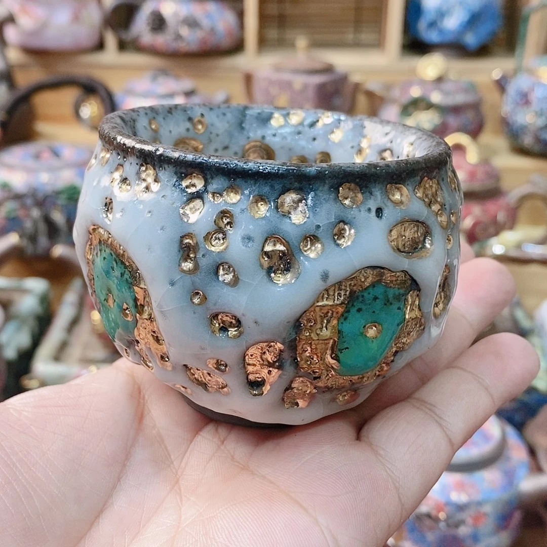 粗陶志野柴烧茶器