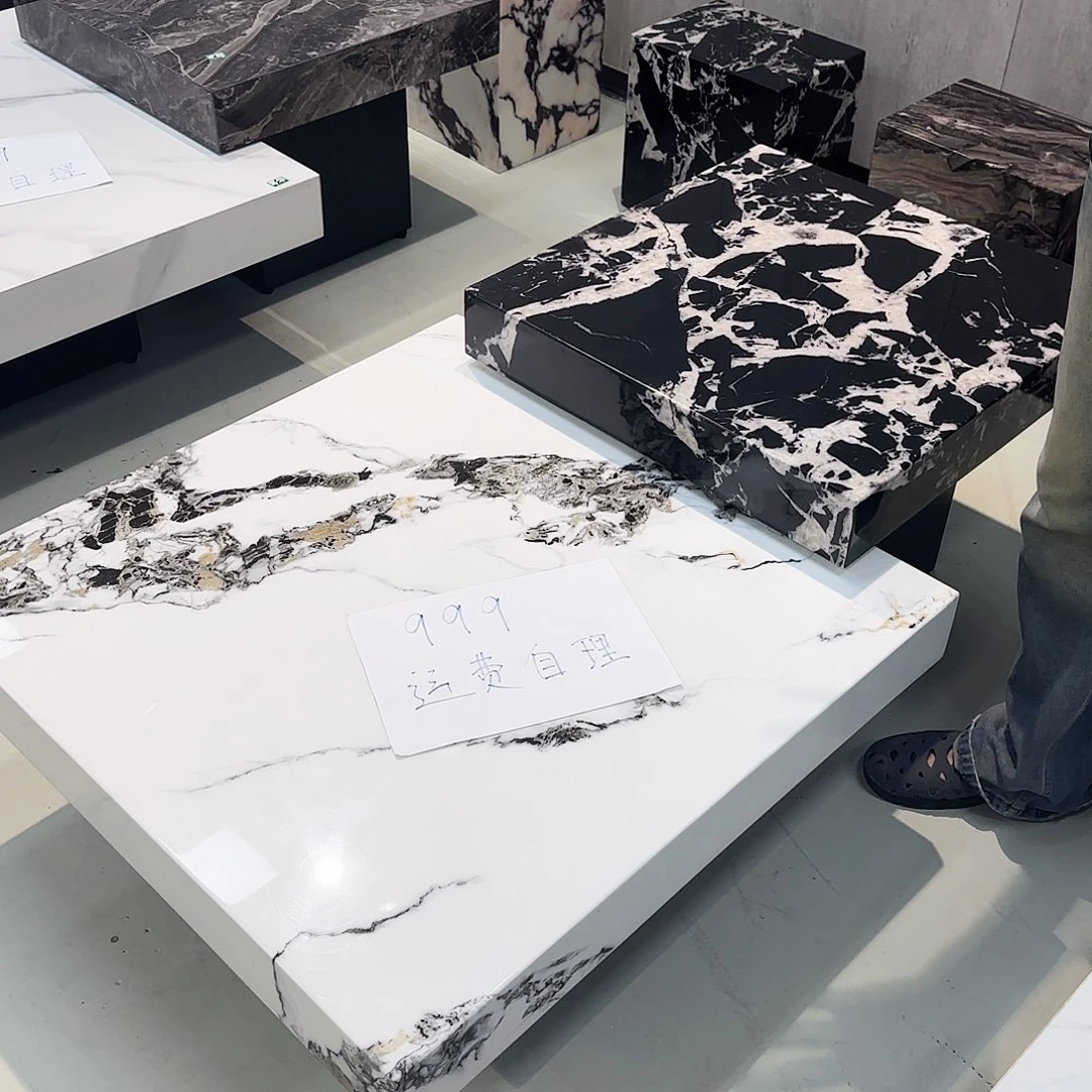大理石高低组合大理石茶几80+60尺寸 运费自理
