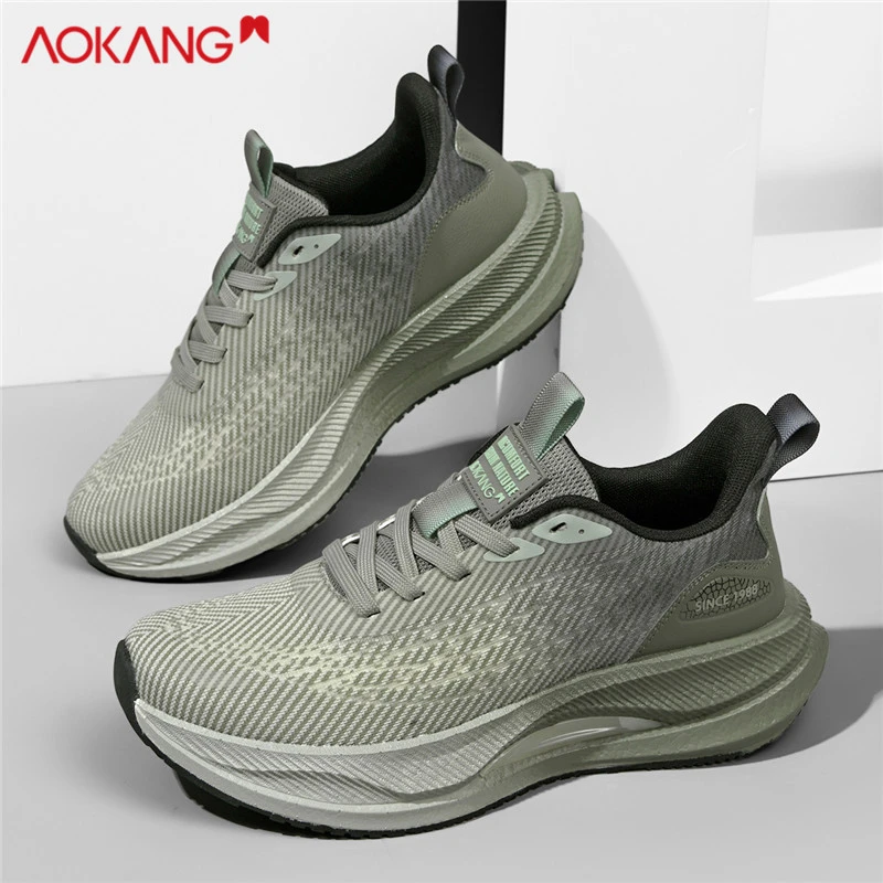 Aokang/奥康男鞋2025夏季时尚舒适透气网面鞋薄荷曼波轻便跑步鞋