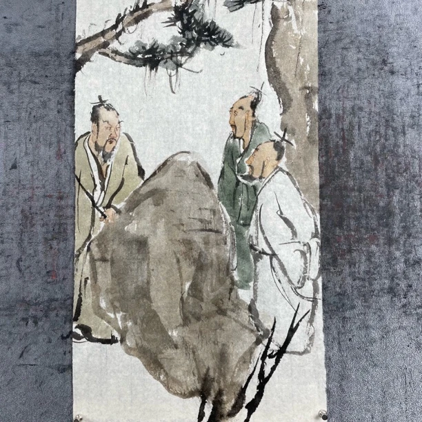 一山《人物小品》35x70cm