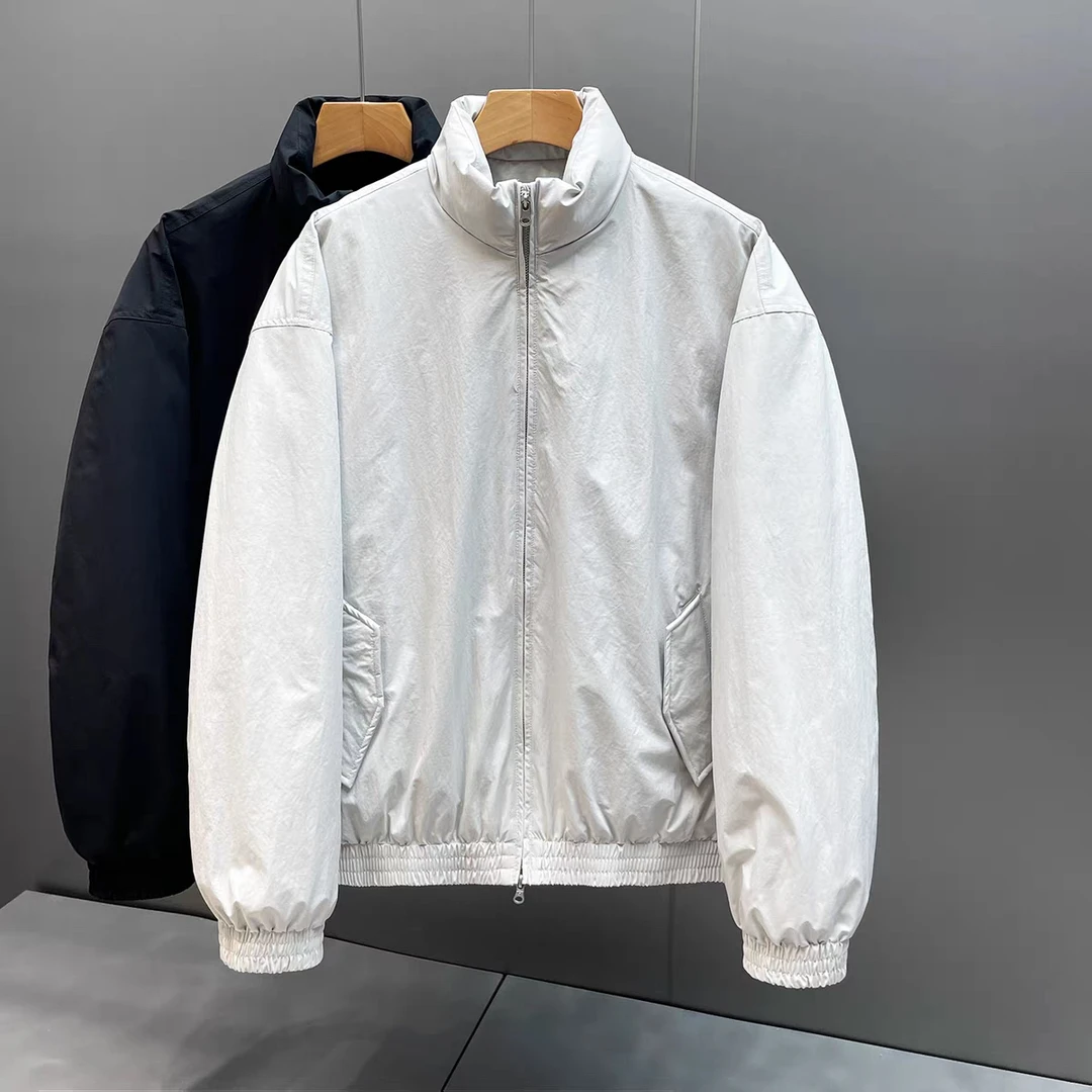 国标90冬季立领白鸭绒男士加厚保暖宽松潮流百搭休闲外套男潮时尚