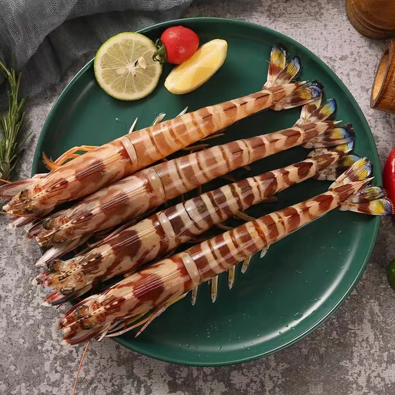 青岛当地野生斑节虾九节虾1斤15-18只.净重两斤顺丰次日达