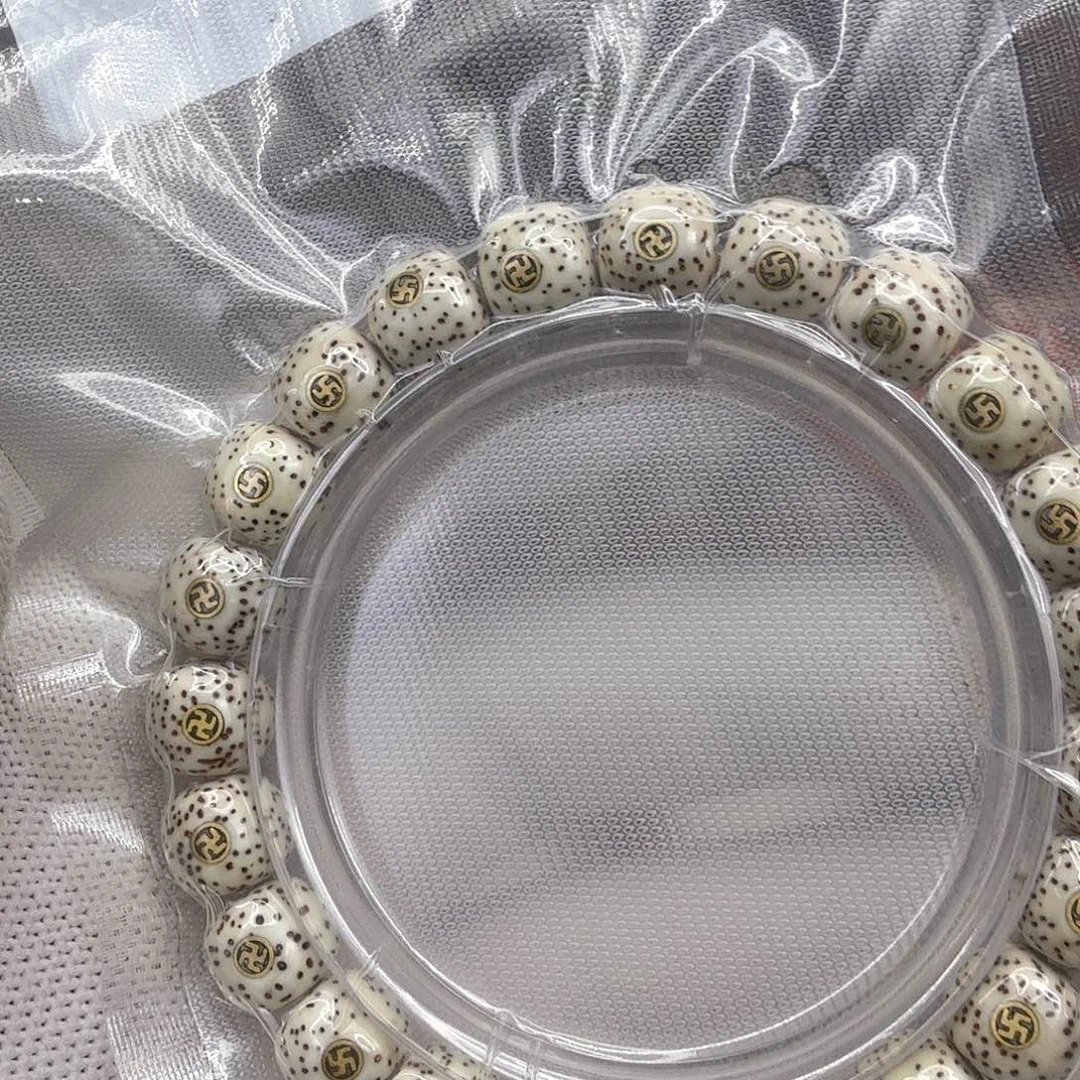 星月菩提手串114原脂白星月菩提单圈万字10