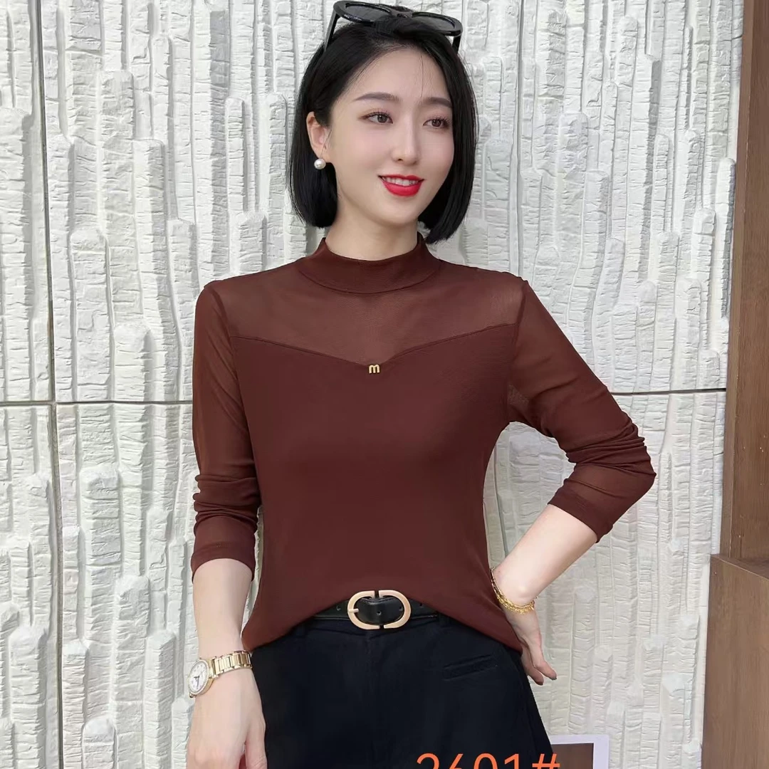 女士网纱长袖衫2601