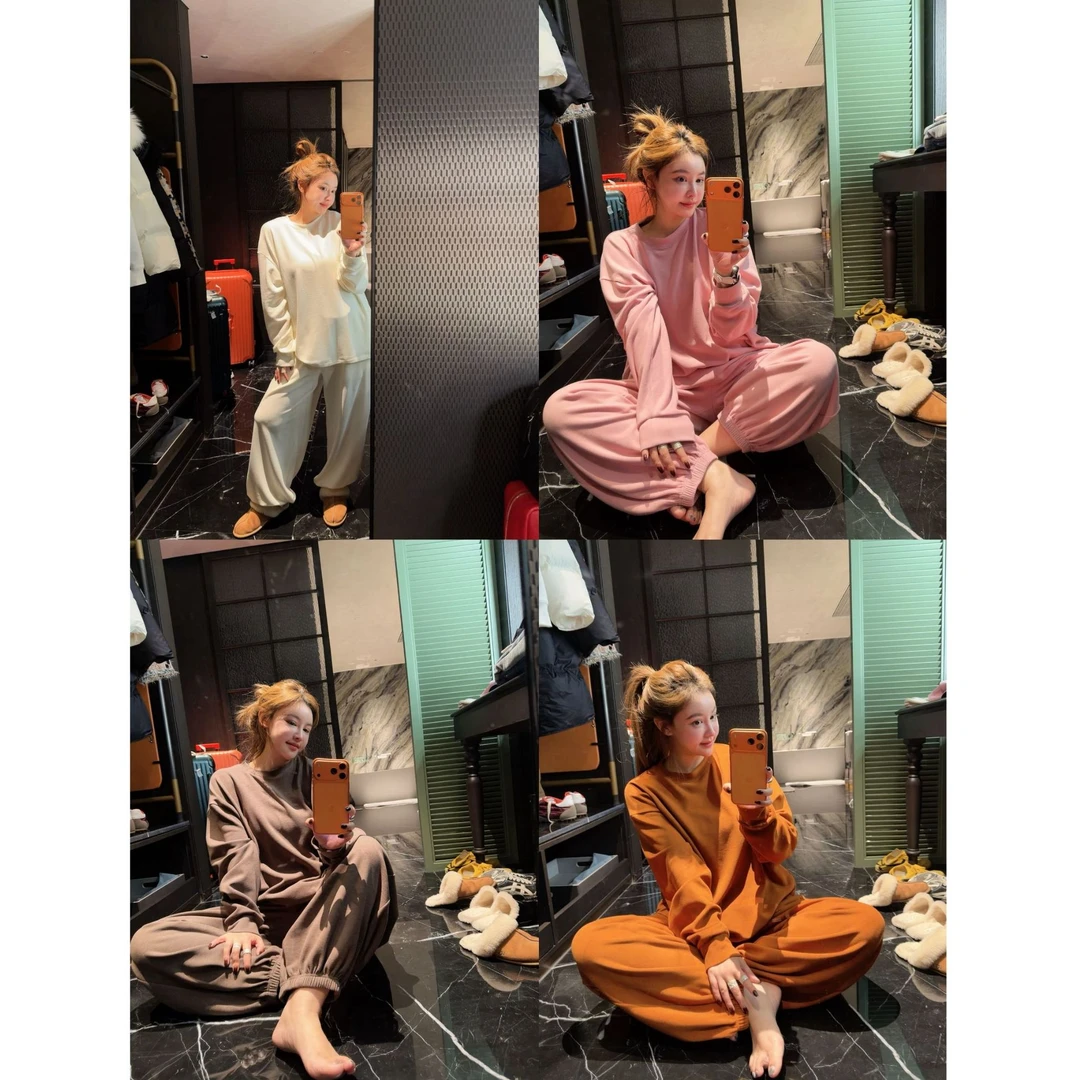 【以琳档案】“半日悠闲”冬季暖姜自发热松弛家居服套装#LN029293