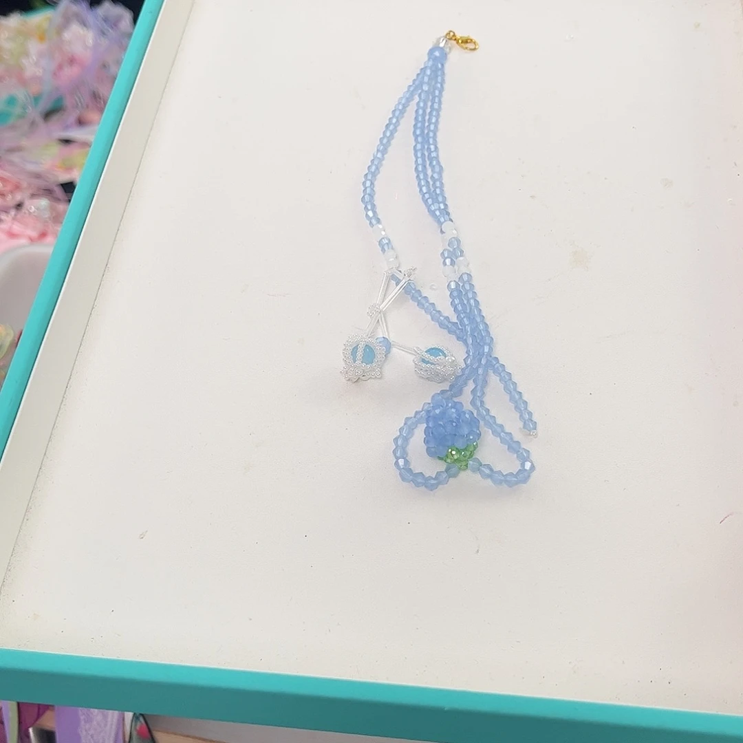 非金属蓝仿玉流苏2条