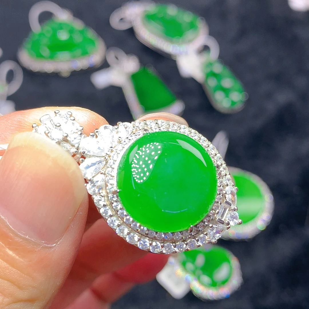 翡翠银S925镶嵌颈饰我