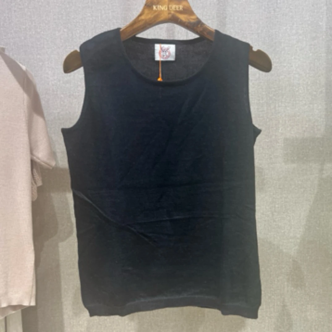 夏季女士简约圆领纯色针织背心舒适打底