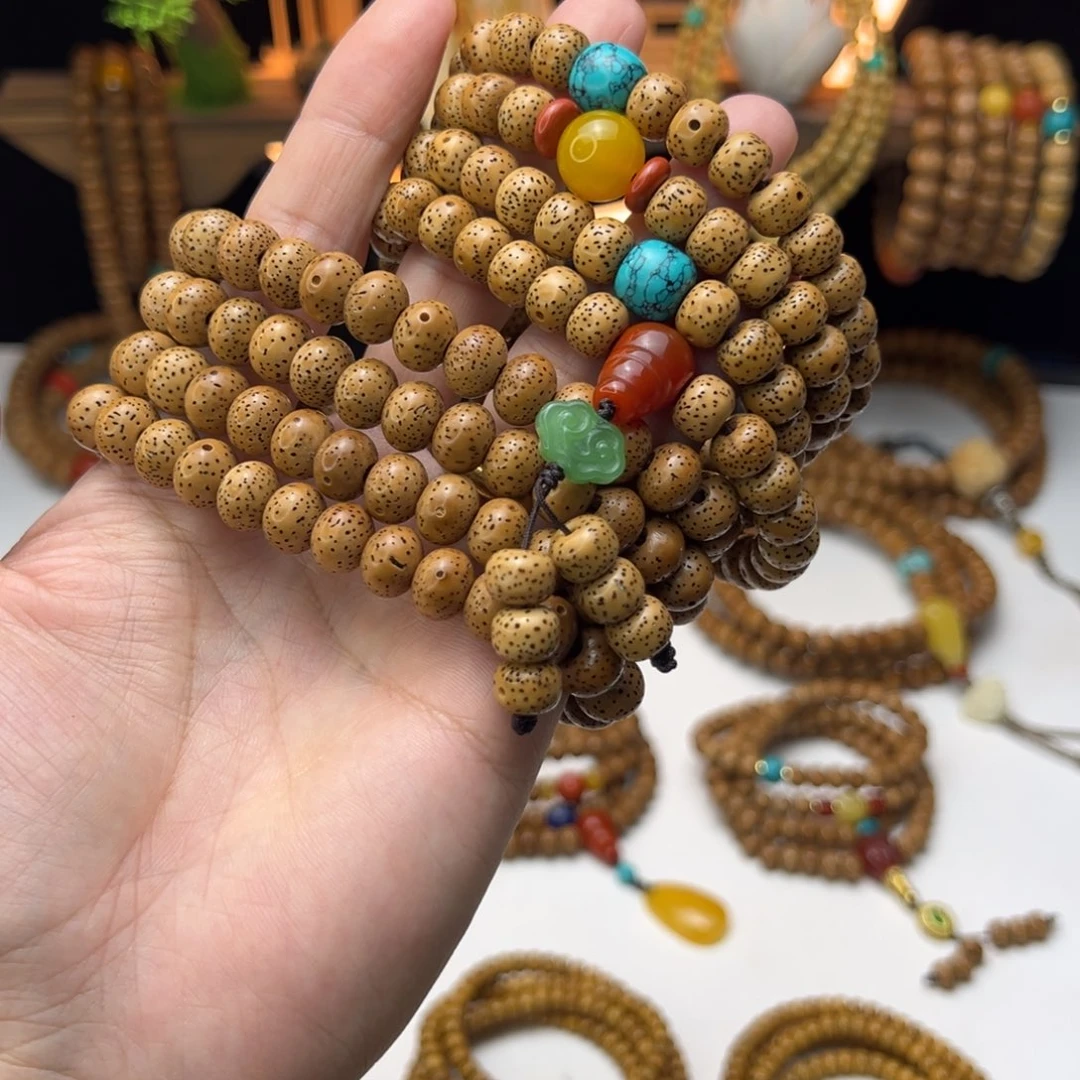 平***安星月菩提吊坠陈籽星月菩提苹果珠10×8mm