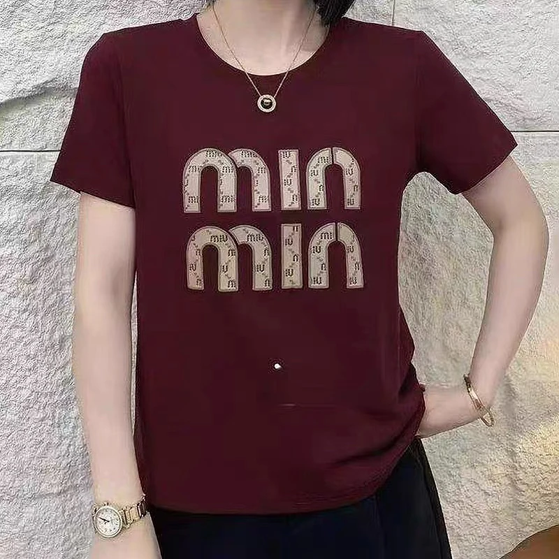 夏季新款印字母m宽松短袖T恤