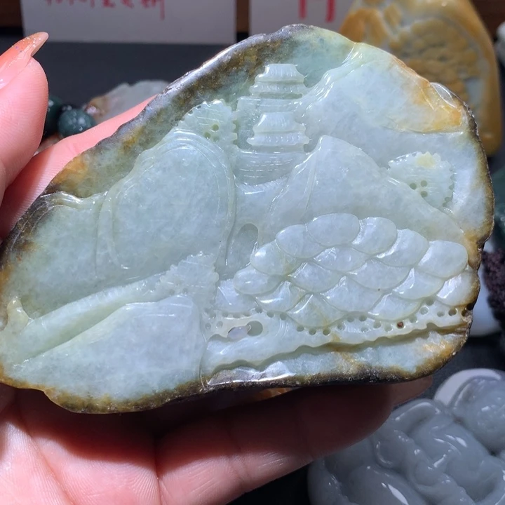 翡翠未镶嵌颈饰保真天然A货翡翠