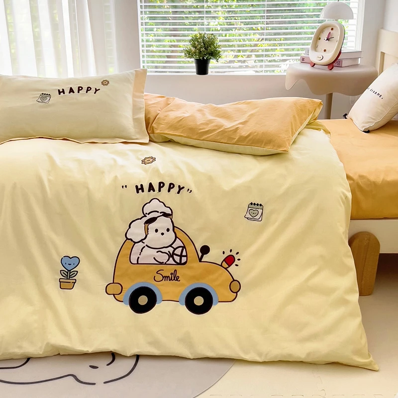 儿童纯棉宝宝三件套冬季加厚保暖幼儿园被褥六件套