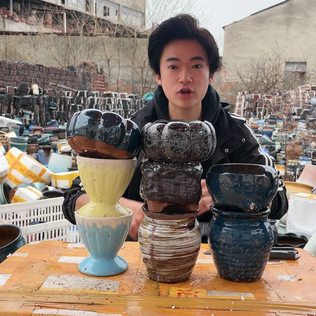 宜兴紫砂粗陶花盆