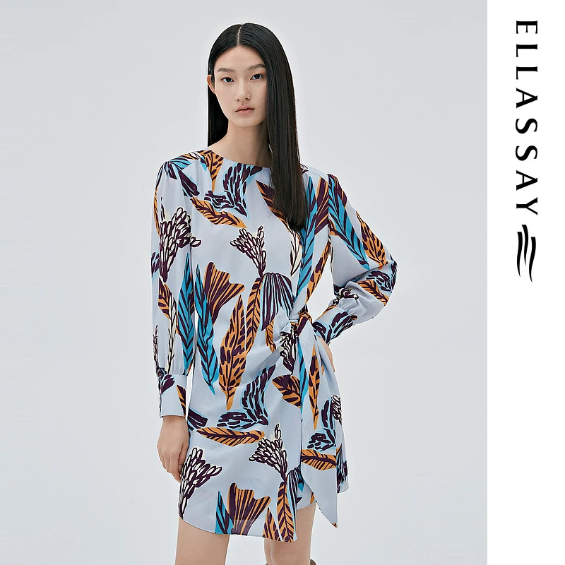 【粉丝专享】歌力思秋季花草图案连衣裙女EWE333Y05900