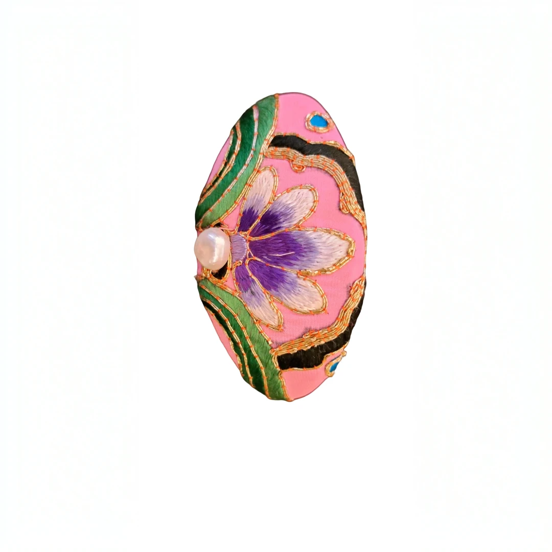 凡绣新中式 手工老绣发夹复古时尚轻奢女款春秋网红休闲百搭情侣