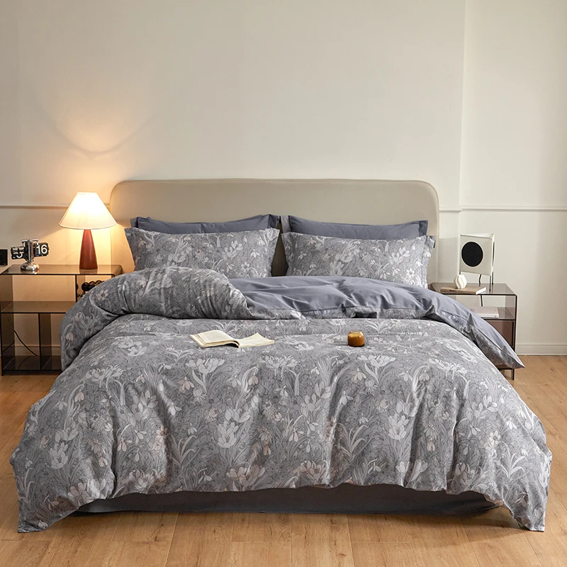 【晴美】全棉磨毛数码印花四件套-柏林日落-蓝莓