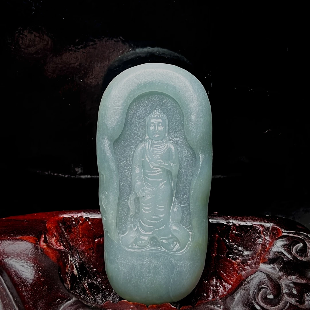 缅甸翡翠A货，释迦牟尼尊者佛